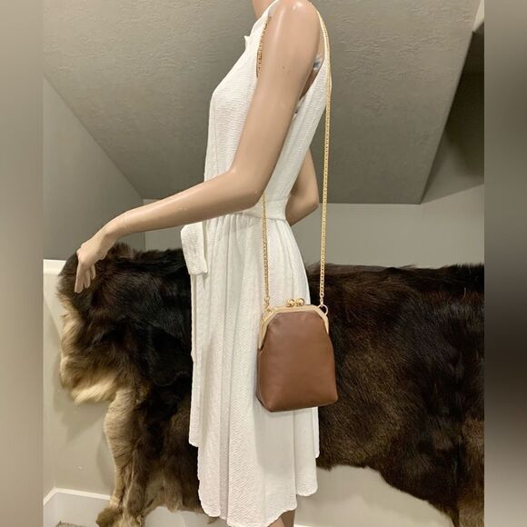 Handmade Genuine Leather Purse/Push Lock Crossbody/Shoulder bag - Picture 2 of 12